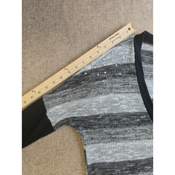 Material Cardigan Sweater Womens M Striped - Picture 6 of 15